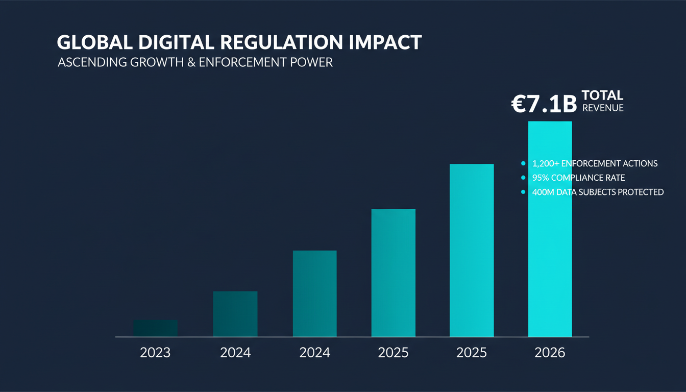 GDPR fines acceleration trend 2023-2026 showing enforcement ramp