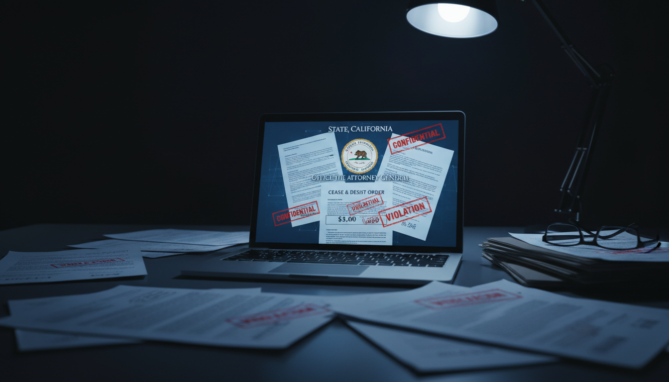 California CCPA enforcement documents and penalties on desk