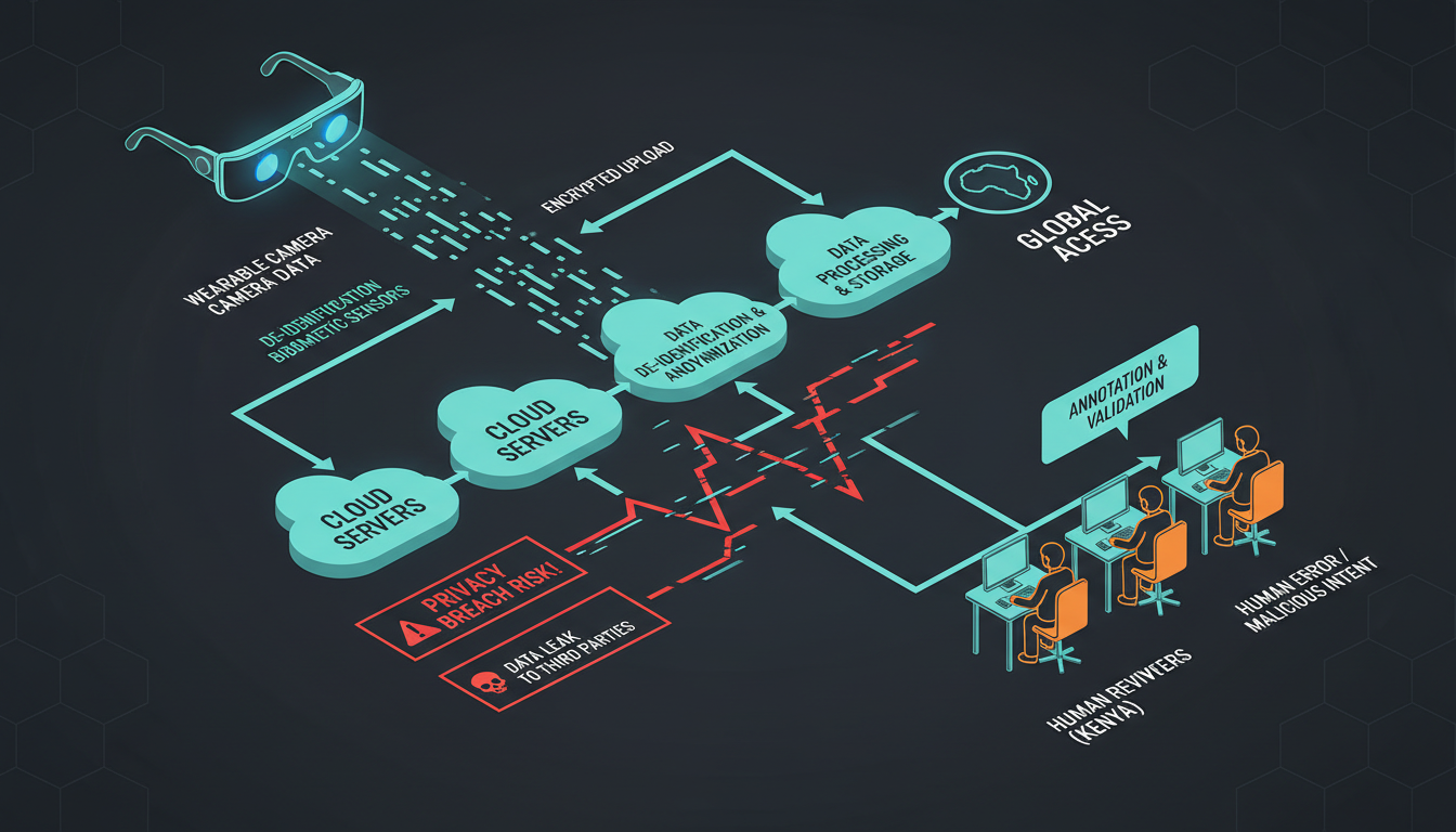 Data flow diagram showing smart glasses privacy risks