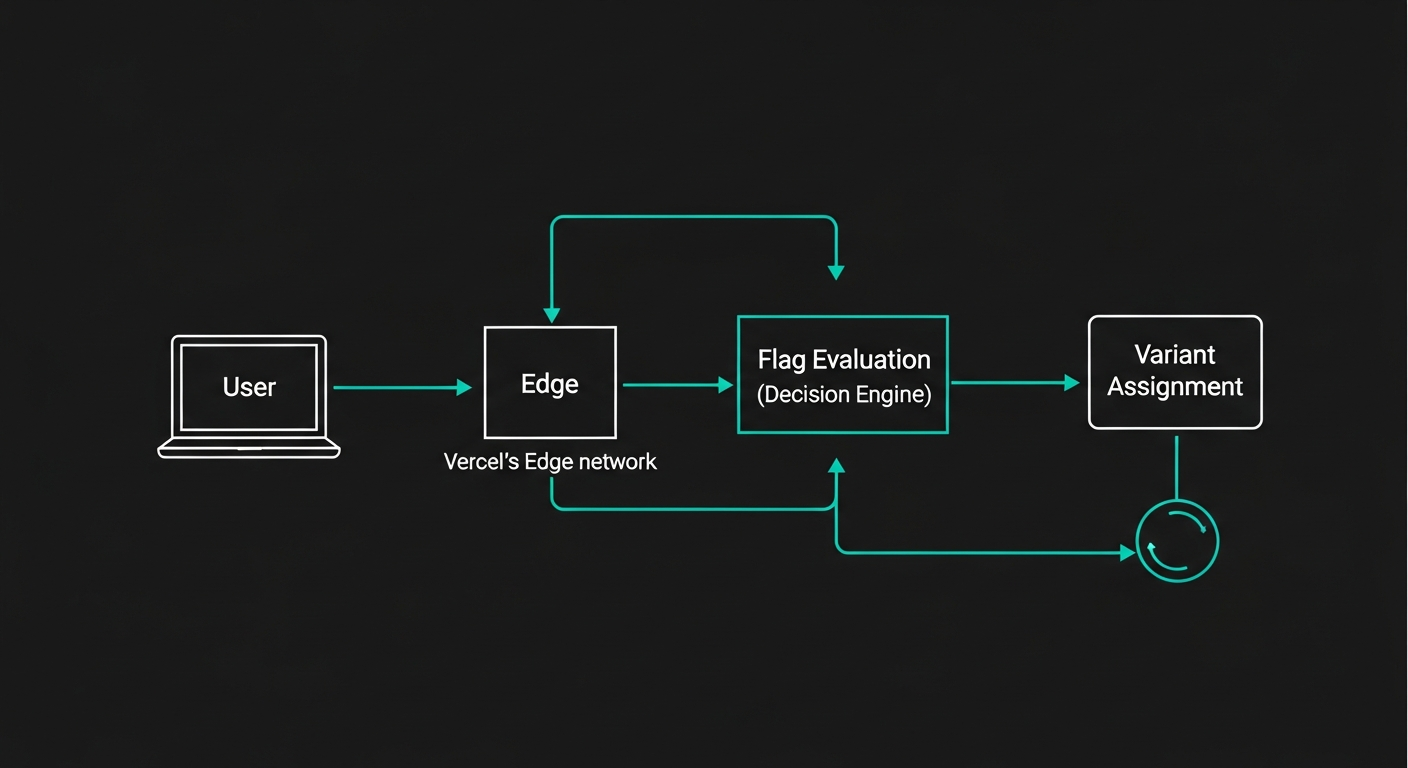 Data flow diagram of Vercel Flags user experiment architecture